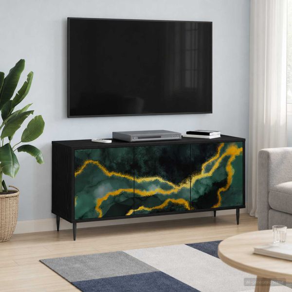 vidaXL TV skrinka WIJHE 102 x 33 x 51 cm Čierny dub Kompozitné drevo