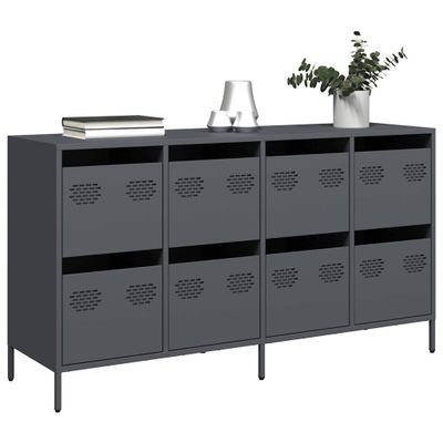 VidaXL Príborník Antracit 135x39x73,5 cm Oceľ valcovaná za studena