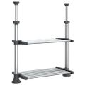 vidaXL Kuchynská polica 50x25x(50-70) cm hliník