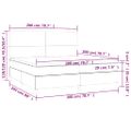 vidaXL Posteľ boxsping s matracom a LED krémová 200x200 cm látka