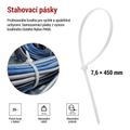 Stahovací páska 450×7,6 mm, biela, balenie 25 ks / EMOS A2858