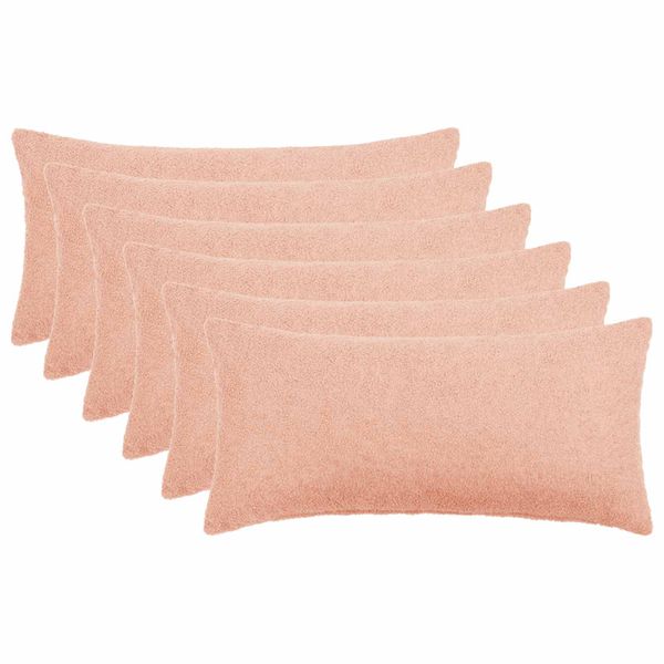 vidaXL Poťah na podložku 6 pcs HEERLEN Ružová 40 x 70 cm Bouclé
