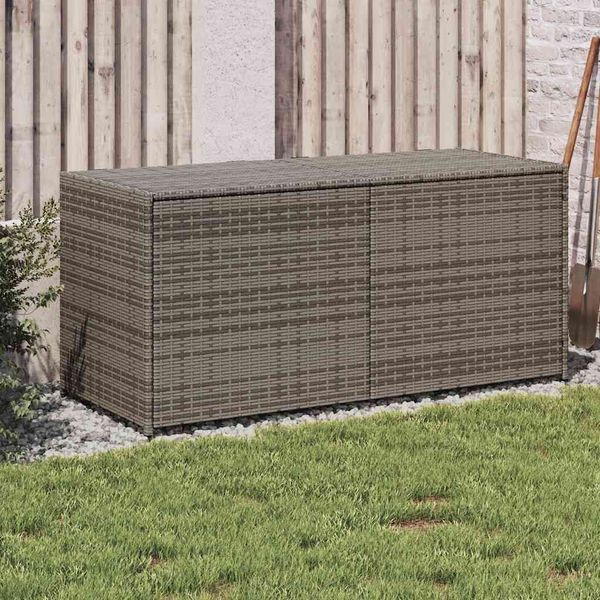 vidaXL Záhradný úložný box sivý 283 l polyratan