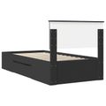 vidaXL Rám postele s čelnou doskou Čierna 80 x 200 cm Kompozitné drevo