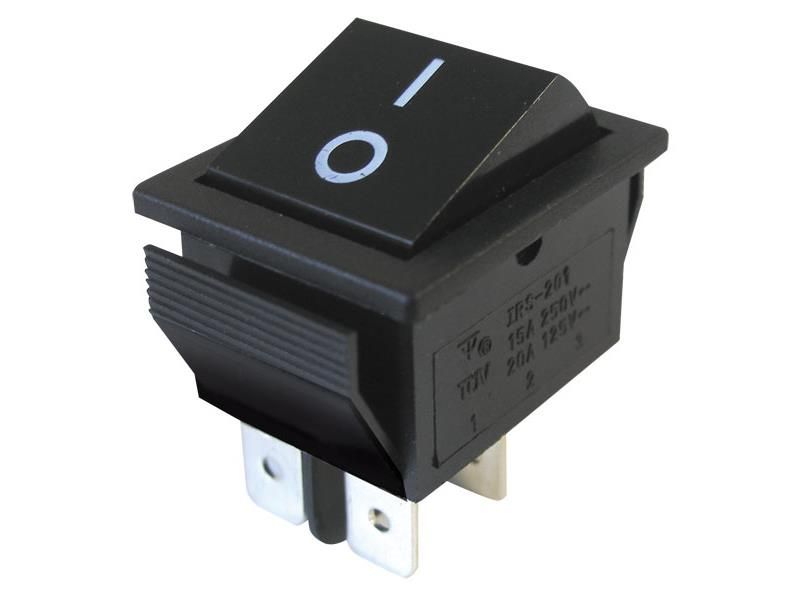 Prepínač kolískový   2pol./4pin  ON-OFF 250V/15A čierny