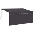 vidaXL Sklopná markíza Antracit 300 x 200 cm látka