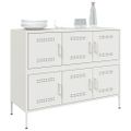 vidaXL Komoda bela 100,5x39x79 cm oceľ