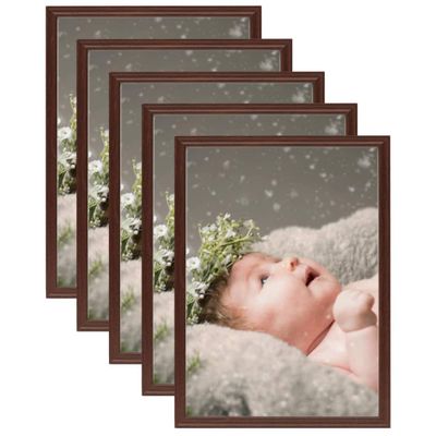 vidaXL Fotorámiky na stôl, koláž 5 ks, tmavočervené 15x21 cm