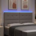vidaXL LED hlavová doska Sivohnedá látka