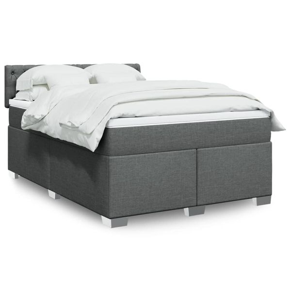 vidaXL Boxspring posteľ s matracom tmavosivá 160x200 cm látka