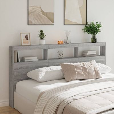vidaXL Skrinka na čelo postele s LED dub sonoma 220x17x102 cm