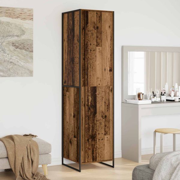 vidaXL Skriňa s dverami Staré drevo 50 x 50 x 200 cm Kompozitné drevo