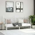 vidaXL Váľanda s kolieskom bez matraca Biela 75x190 cm Oceľ