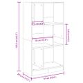 vidaXL Knižnica dymový dub 57x28,5x107,5 cm kompozitné drevo