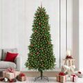 vidaXL Vianočný stromček s 300 LED-i so stojanom Zelená 240 cm PE