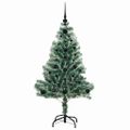 vidaXL Umelý vianočný stromček, snehom obalený, s LED svetlom 120 cm