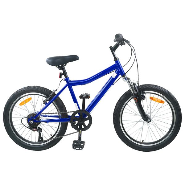 vidaXL Detské Kolo 20 Palcov 6-Speed pre vek 6-11 rokov Tmavomodrá