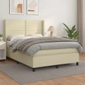 vidaXL Boxspring posteľ s matracom krémová 140x190 cm umelá koža