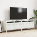 vidaXL TV skrinka biela 135x39x43,5 cm oceľ valcovaná za studena