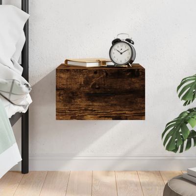 vidaXL Nástenný nočný stolík dymový dub 35x35x20 cm