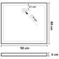vidaXL Obdĺžniková sprchová vanička z ABS čierna 80x90 cm