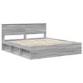 vidaXL Rám postele Sivý Sonoma 200 x 200 cm Kompozitné drevo