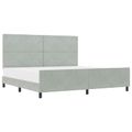 vidaXL Posteľ s pružinovým rámom Svetlosivá 200 x 200 cm Zamat