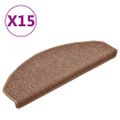vidaXL Schodové rohože 15 ks 65x24x4 cm hnedé polkruhové veľké