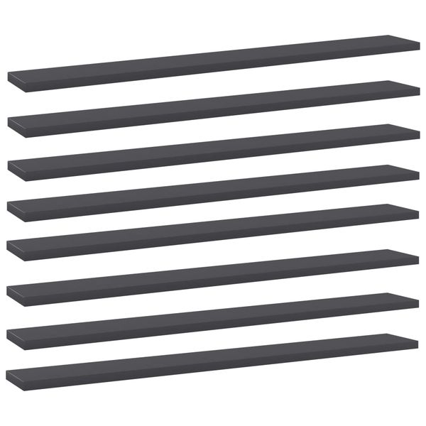 vidaXL Prídavné police 8 ks, sivé 80x10x1,5 cm, drevotrieska