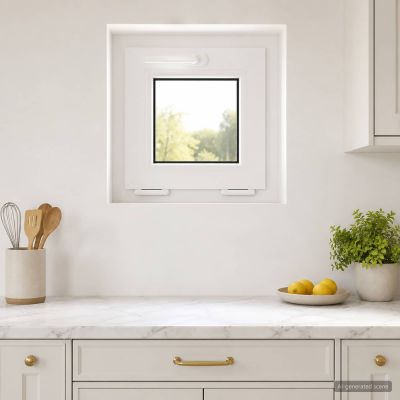 vidaXL Biele vnútorné farby okna v suteréne RISOR 40 x 40 cm
