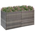 vidaXL Záhradný kvetináč sivý 157x80x80 cm polyratanový