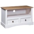vidaXL TV skrinka biela 91x43x56 cm mexická borovica Corona Range