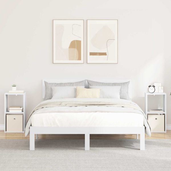 vidaXL Nočný stolík 2 pcs Biela 30,5 x 27 x 59,5 cm Kompozitné drevo