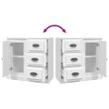 vidaXL Komoda biela 70x35,5x67,5 cm spracované drevo