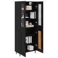 vidaXL Highboard 2 ks Čierny dub 69,5 x 34 x 180 cm Kompozitné drevo