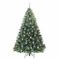 vidaXL Umelý vianočný stromček s 300 LED-i Zelená 240 cm PE a PVC