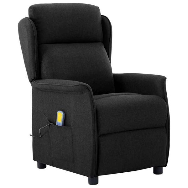 vidaXL Masážne kreslo s vankúšom Čierna 93.5 x 67.5 x 101.5 cm látka