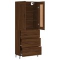 vidaXL Vysoká skrinka hnedý dub 69,5x34x180 cm spracované drevo