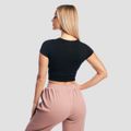Dámske tričko Cropped Aura Black - GymBeam, veľkosť S