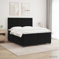 vidaXL Posteľ boxspring s matracom Čierna 200 x 200 cm Zamat