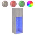 vidaXL TV skrinky s LED svetlami 2 ks sivé sonoma 30,5x30x90 cm