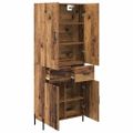 vidaXL Highboard Staré drevo 69,5 x 34 x 180 cm Kompozitné drevo