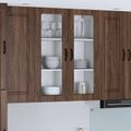 vidaXL Nástenný sklenený kabinet LUCCA Hnedý dub 80 x 31 x 100 cm
