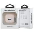 Karl Lagerfeld Obal pre AirPods 4 Silikónový Choupette Head 3D Ružový