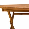 vidaXL Skladací záhradný stôl Prírodná Ø110 x 75 cm