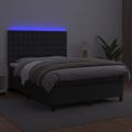 vidaXL Boxspring posteľ s matracom a LED čierna 140x200 cm umelá koža