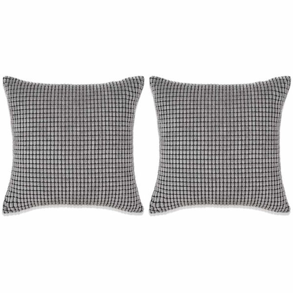 vidaXL Sada dekoratívnych vankúšov, 2 ks, velúr, 45x45 cm, sivá