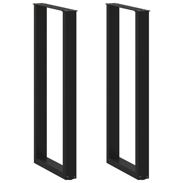 vidaXL Nohy barového stola v tvare U, 2 ks, čierne, 50 x (110-111) cm, oceľové