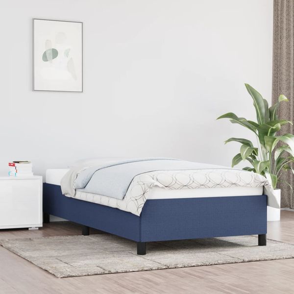 vidaXL Rám postele bez matraca Modrá 90x200 cm Látka