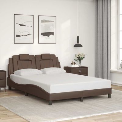 vidaXL Rám postele Viana bez matraca hnedý 120x200 cm umelá koža